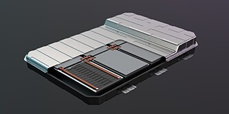 EVバッテリーの3Dレンダリング