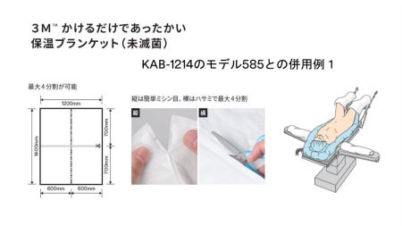 「使用方法｜3M™ かけるだけであったかい保温ブランケット （3M™ ベアーハガー™ ブランケット５８５併用例）」
