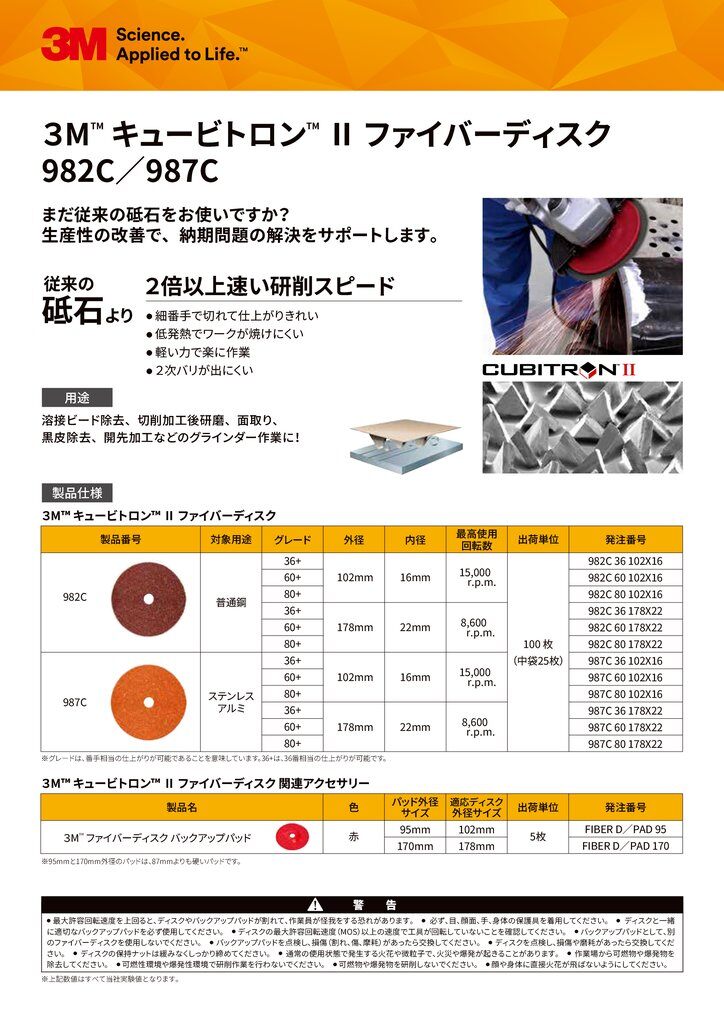 【カタログ】3M™ ファイバーディスク 