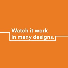 Video still of an orange box with text “Watch it work in many designs”
