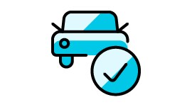 チェックマーク付自動車アイコン