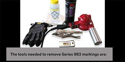 3Mの反射テープをはがすのに必要な各種工具
