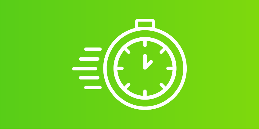 迅速なインストール時間を示すストップウォッチアイコン
