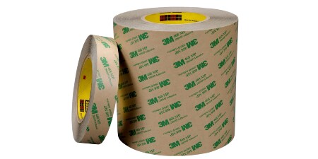 Product shot showing different-sized rolls of 3M™ Adhesive Transfer Tape 468MP
