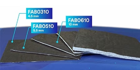 スペース制約デモビデオのサムネイルには、さまざまな3M FAB NVH材料が表示されています。
