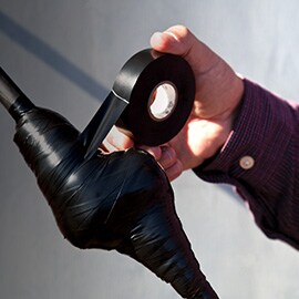 wrapping tape around cable