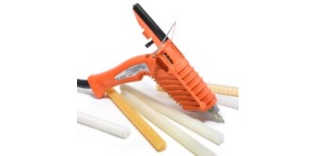 Image of a glue gun and sticks of different 3M hot melt adhesives

