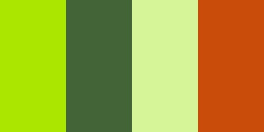 Four colors, including greens and orange, for colored film options.
