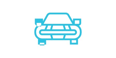 衝撃、振動、ノイズから車両前部を保護することを示すアイコン
