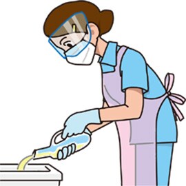 眼の防護具を着用すること