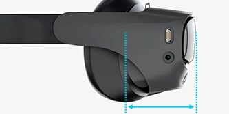 ヘッドセットの薄さを示す図を含むAR/VRデバイスの画像
