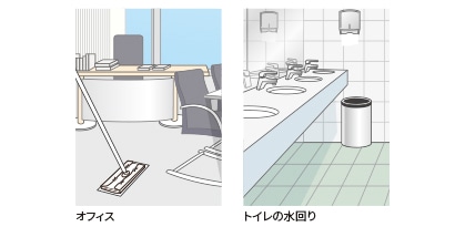 3M™ イージートラップダスターご使用シーン/普段仕事に従事されるオフィスの砂やホコリの効率的な除去に
