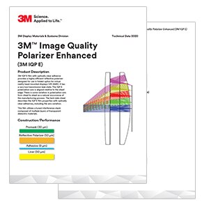  3M™ 仮想および拡張現実表示デバイス向け反射型偏光フィルム(IQP: Image Quality Polarizer Films) (PDF, 560.46 KB)
