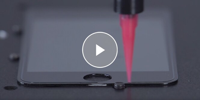 3Mのエレクトロニクス用接着剤を使用した曲面設計エレクトロニクス接着製品
