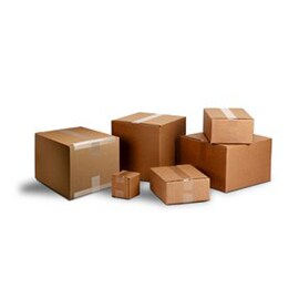 Image of taped boxes in a variety of sizes