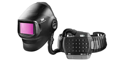 3M™ スピードグラス™ 液晶フィルター G5-01VCを含む電動ファン付き呼吸用保護具のキット製品
