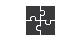 An image of puzzle pieces locked in a square
