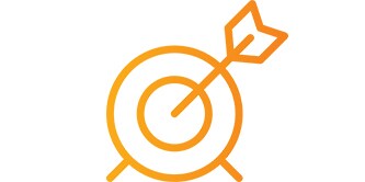 信頼できる製造業者を表す的中の矢印のグラフィック
