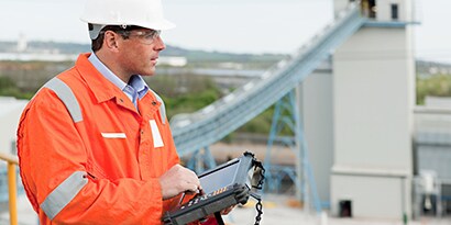 Image of a rugged device in a brightly lit environment
