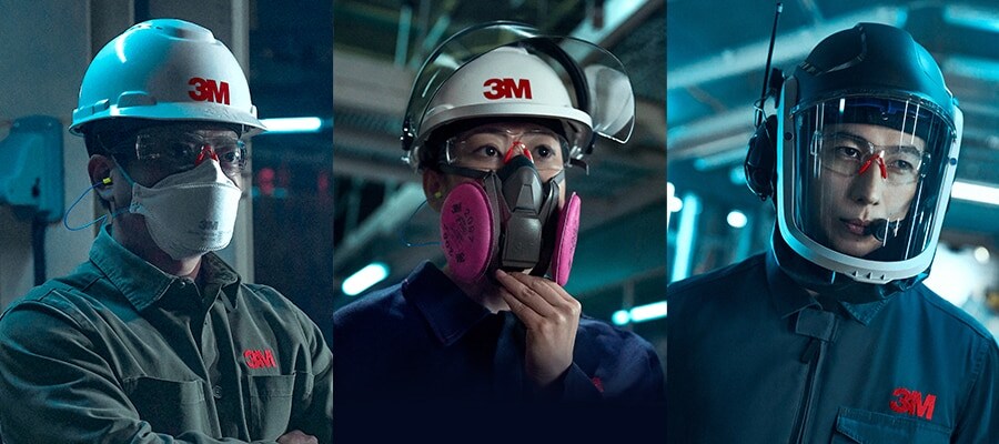 A banner showing professionals wearing safety equipment
