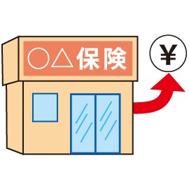 A line drawing of a store. A curved arrow points upwards toward a circle with the Yen symbol insdie it.