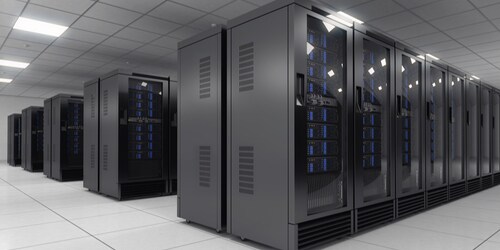 電気機器を収納する業務用大型金属キャビネット
