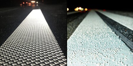 道路の視認性を向上させる3Mのペイント式路面標示材
