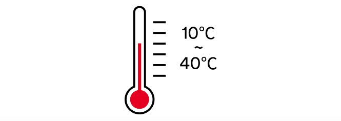 推奨使用環境条件：10℃~40℃
