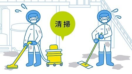 活性炭粉末の清掃・ゾーン管理の難しさ
