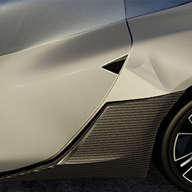 運転席側ドアの精緻なディテールのクローズアップ