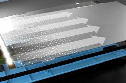   An image of a screen layer with arrows on it.